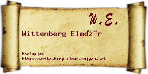 Wittenberg Elmár névjegykártya